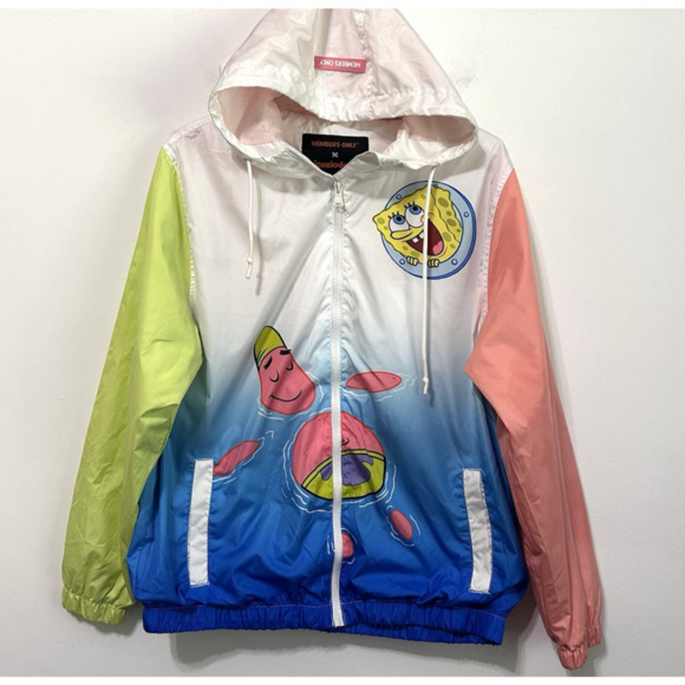 Members Only x Nickelodeon Spongebob Patrick Windbreaker Jacket L Street Unisex?